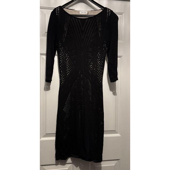 Calvin Klein Dresses & Skirts - Calvin Klein Black mesh dress 3/4 sleeve - medium